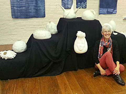 Julie-Brennan-with-felt-sculptures
